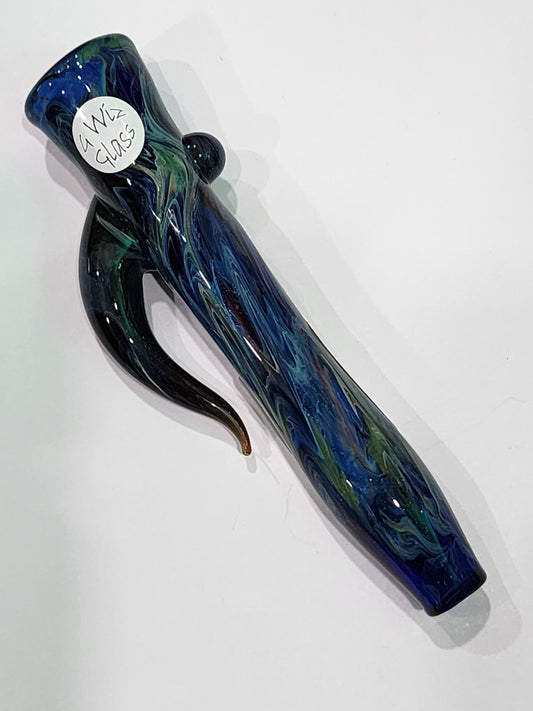G Wiz marbled chillum w horn