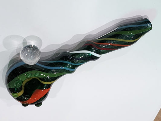 G Wiz sparkly striped rainbow spoon w dichro marble