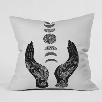 Valentina Ramos Hand and Moon Throw Pillow | 16" x 16"
