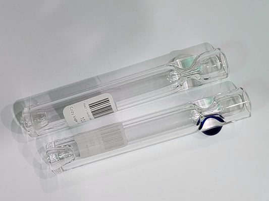 HugLife clear chillum w color dot n ash catcher long