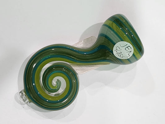 JEM Glass chillum with curly mouthpiece