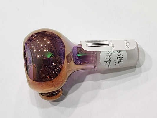 MidKnight Glass gold fumed bowl