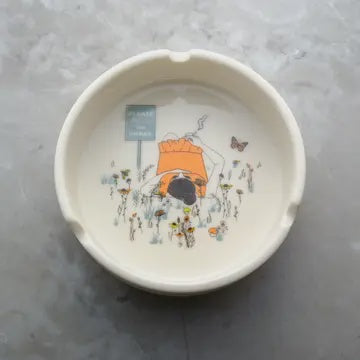 Please Keep On the Grass Porcelain Ashtray
