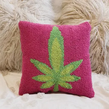 Tufted Pot Leaf Pillow