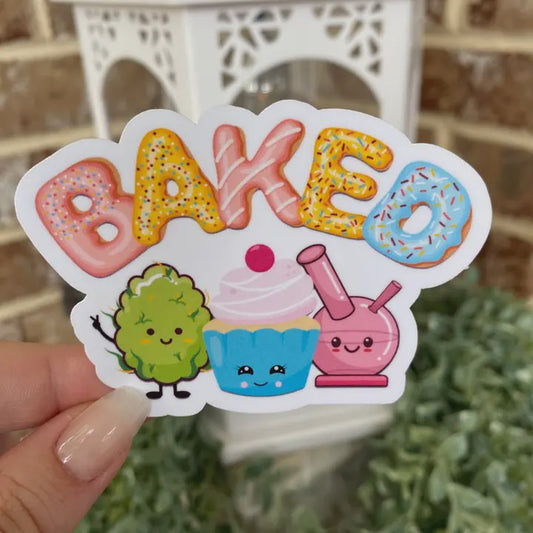 Baked Buds 420 Weed Sticker - Weather Proof - Stoner Sticker