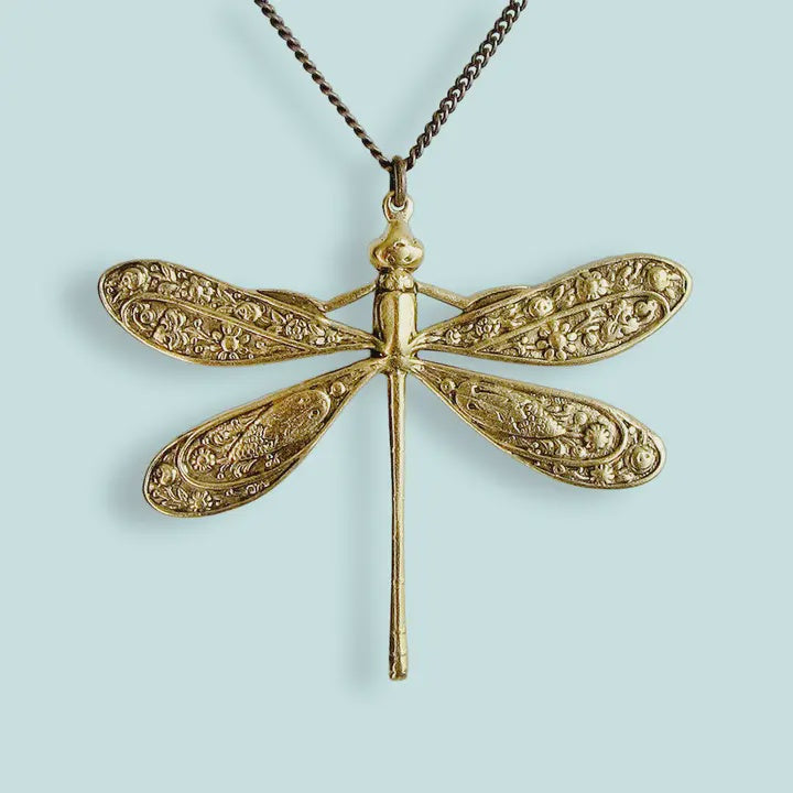 Golden Dragonfly Necklace