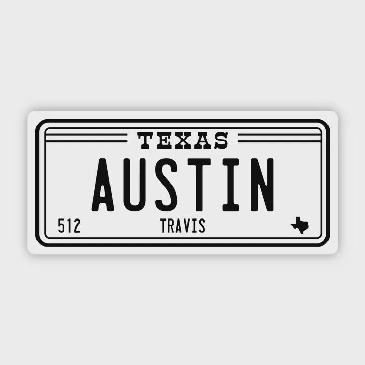 Austin Texas 512 License Plate Sticker