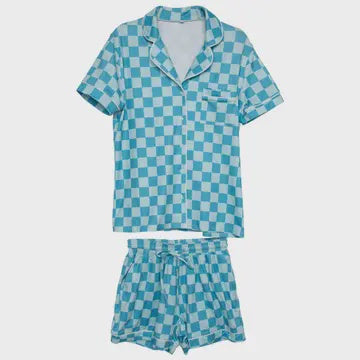 Teal Checker Pajama Loungewear | Teal Checker
