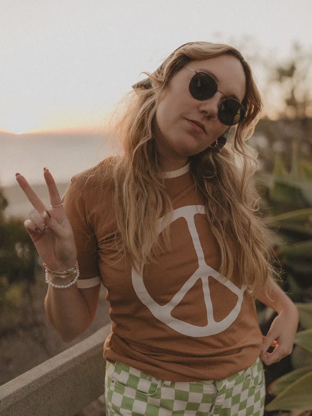 Peace Ringer Graphic Tee