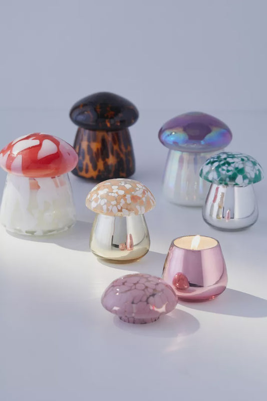 Mushroom Glass Candle