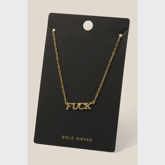 Fuck Print Charm Necklace