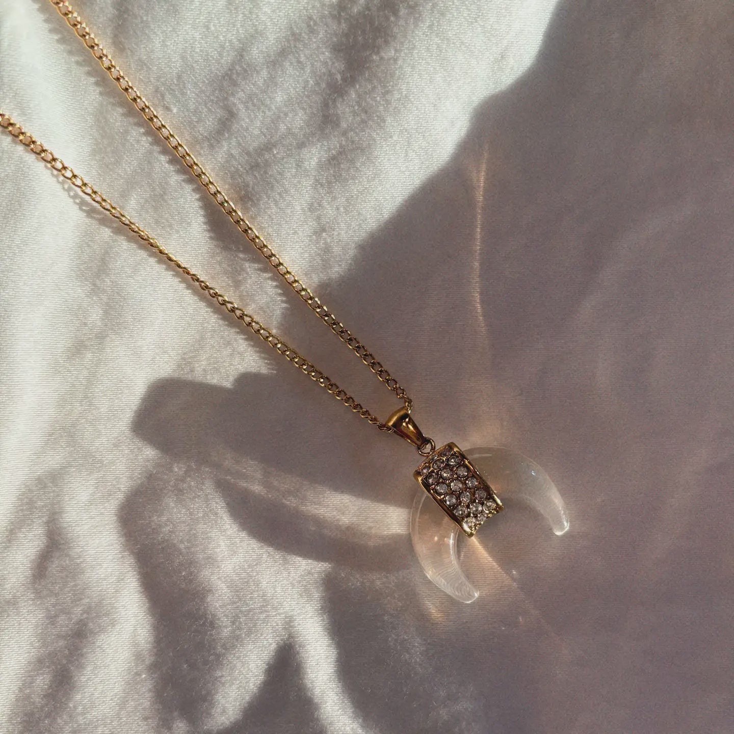 Archer Clear Crescent Necklace