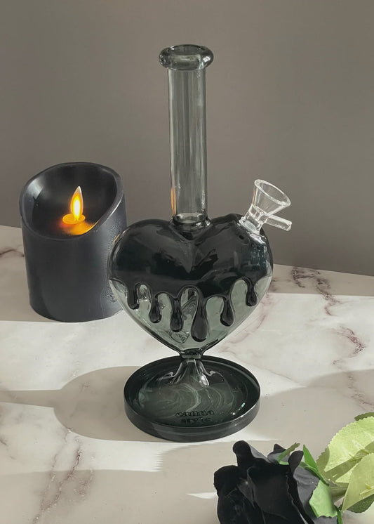 Black Drip Heart Bong