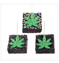 Cannabis Brownie w/ Sprinkles Ornament