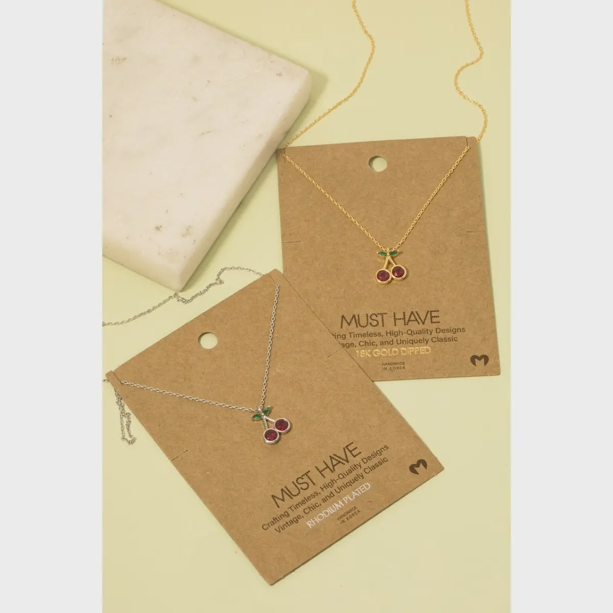 CZ Cherry Pendant Necklace