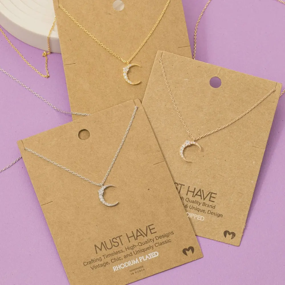 Crescent Moon Pendant Necklace