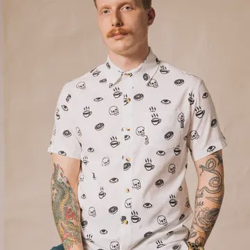 Morning Glory Coffee Casual Button Down Shirt Men & Women