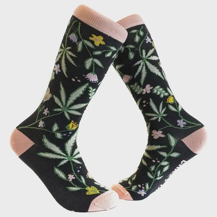 Women's Flowers and Weed Socks