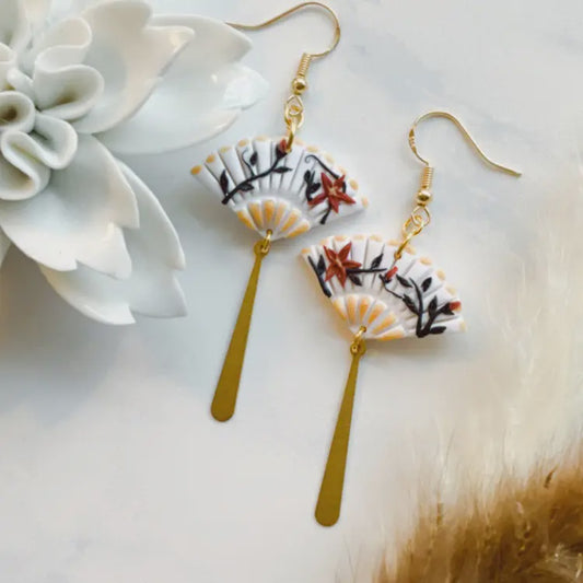 White Floral Fan