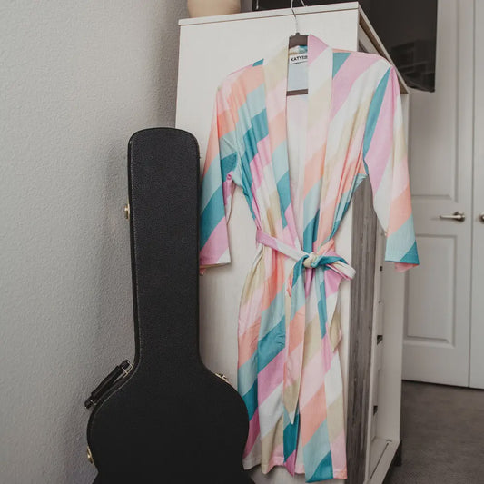 Pastel Striped Women's Robe