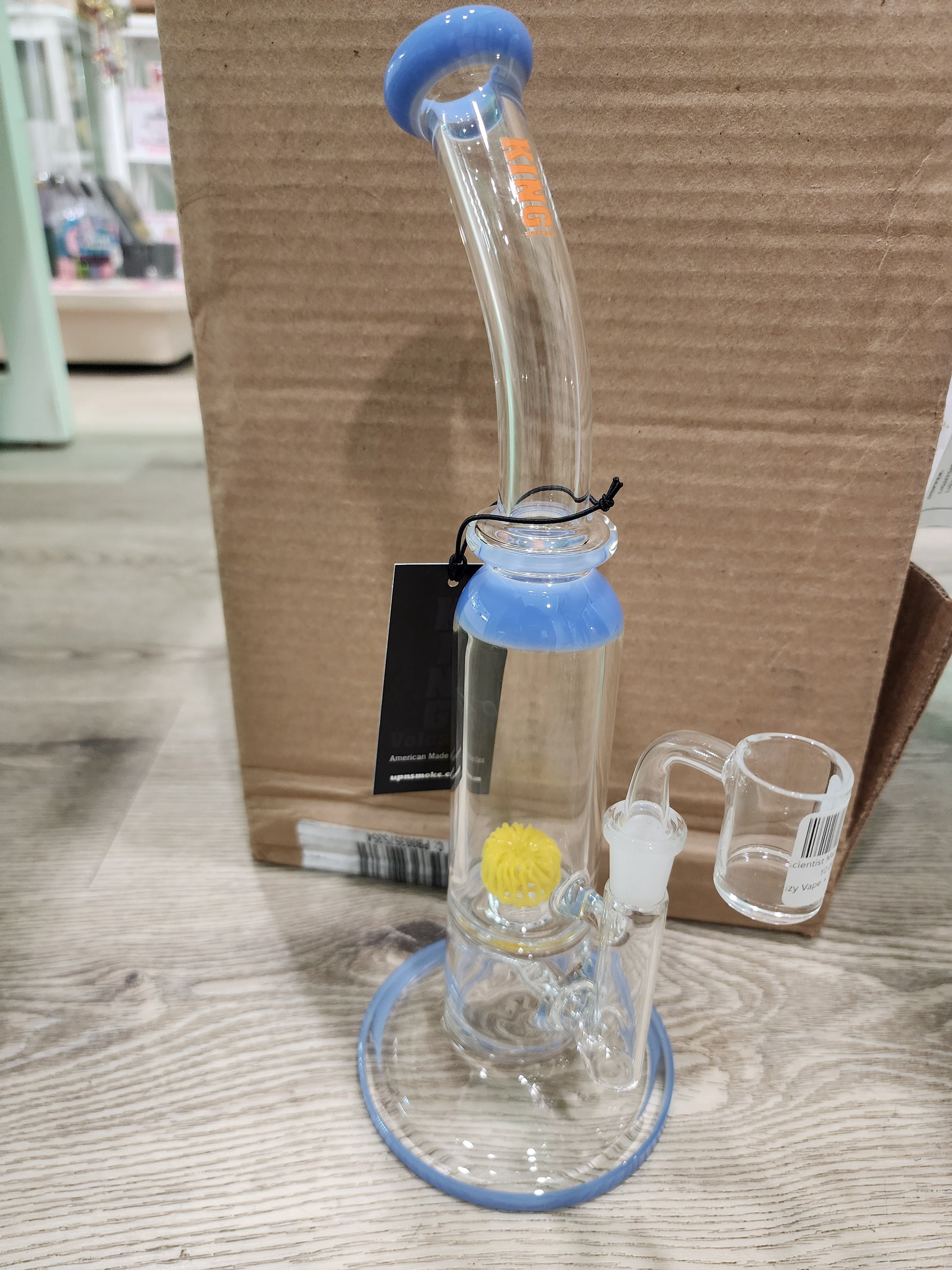 King Volcano 50mm bent neck rig with inline and woven perc w lipwraps ...
