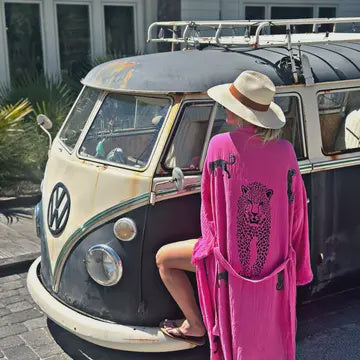 Pink Leopard Kaftan