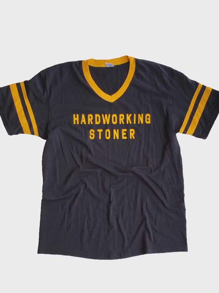 Hard Working Stoner Retro Ringer Tee